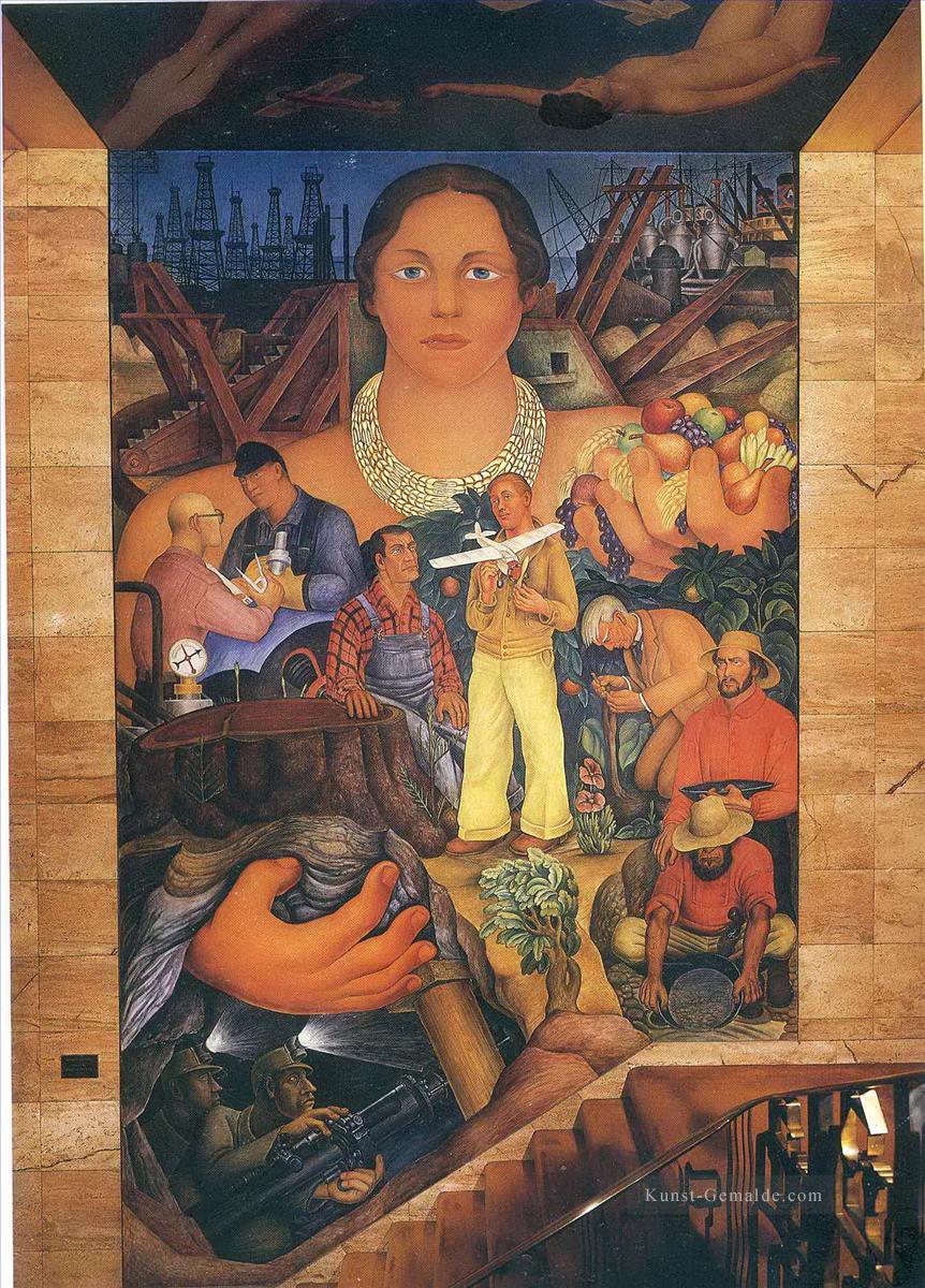 Allegorie von Kalifornien 1931 Diego Rivera Ölgemälde